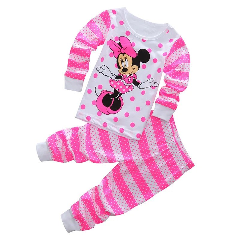 Minnie Mouse Tweekleurige Pyjama Set voor Kinderen - Lotte Prinsessen Pyjama met Stipjes