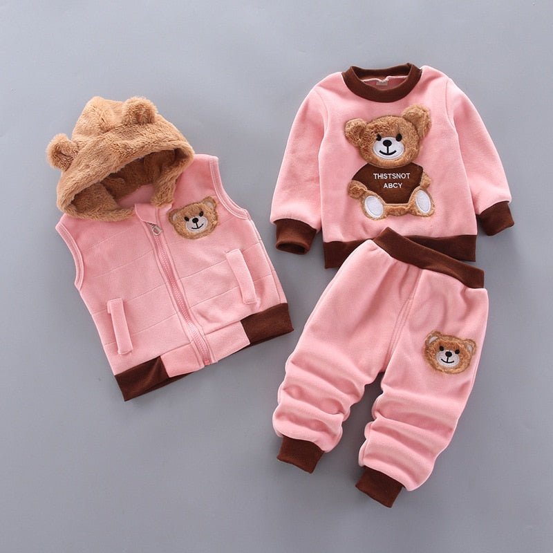 Baby Kinder Kledingset Unisex - Fleece Stof voor de Winter, Schattig en Warm