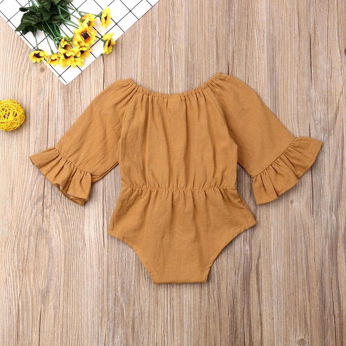 Strikdetail Flared Mouw Bodysuit