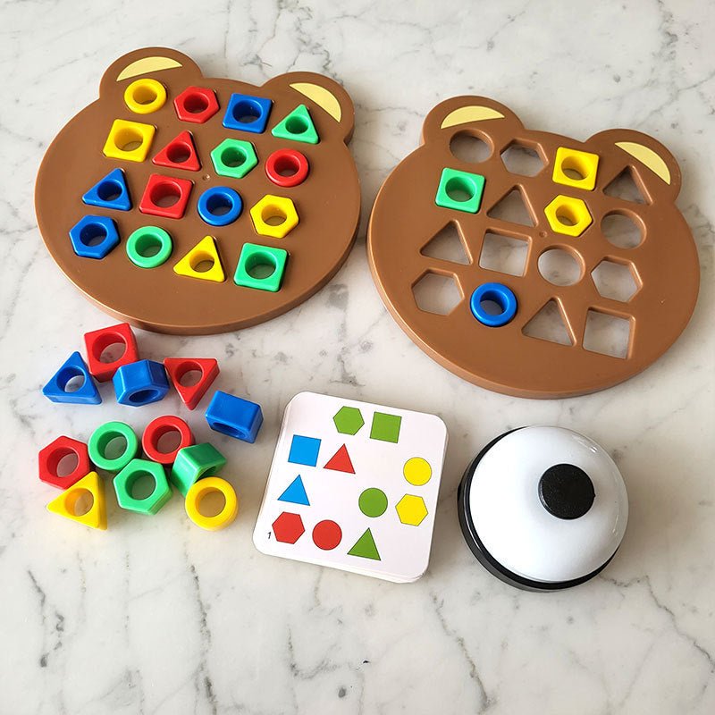 Gioco per la famiglia Shape Bear | Giocattoli Montessori per imparare le forme