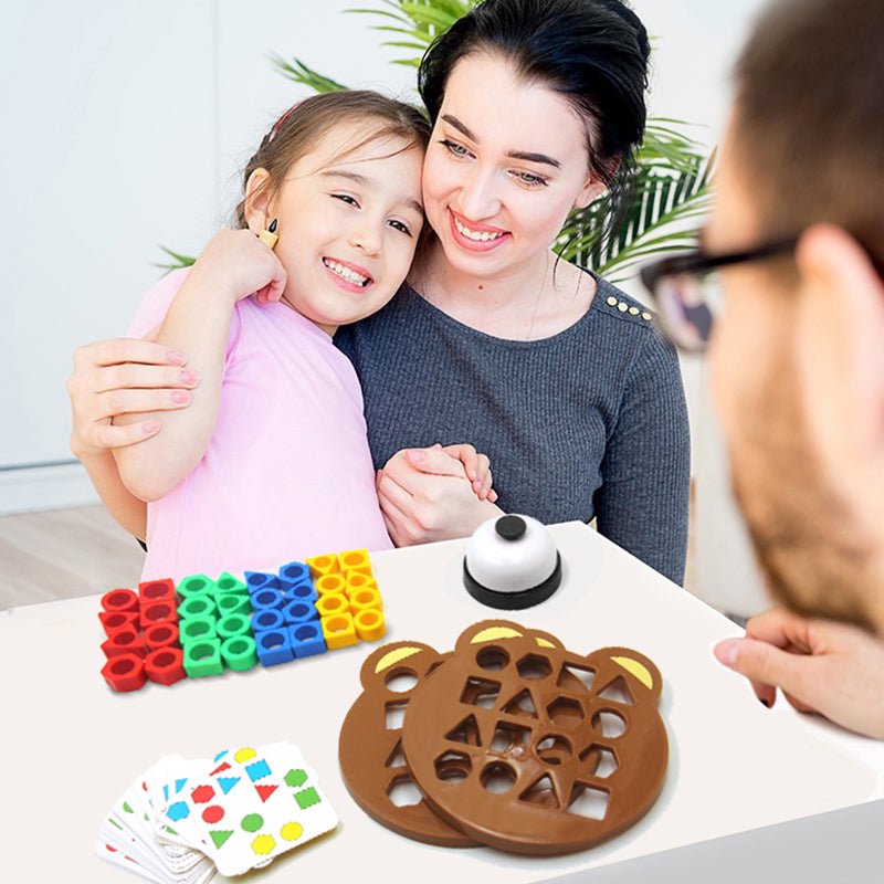 Gioco per la famiglia Shape Bear | Giocattoli Montessori per imparare le forme