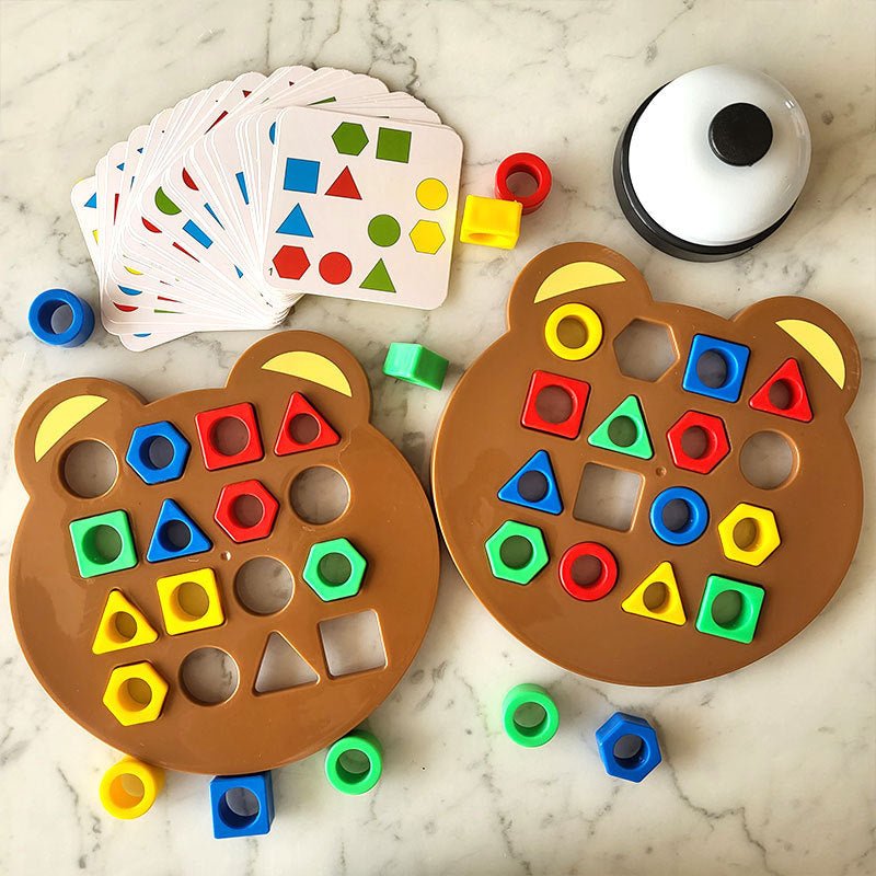 Gioco per la famiglia Shape Bear | Giocattoli Montessori per imparare le forme